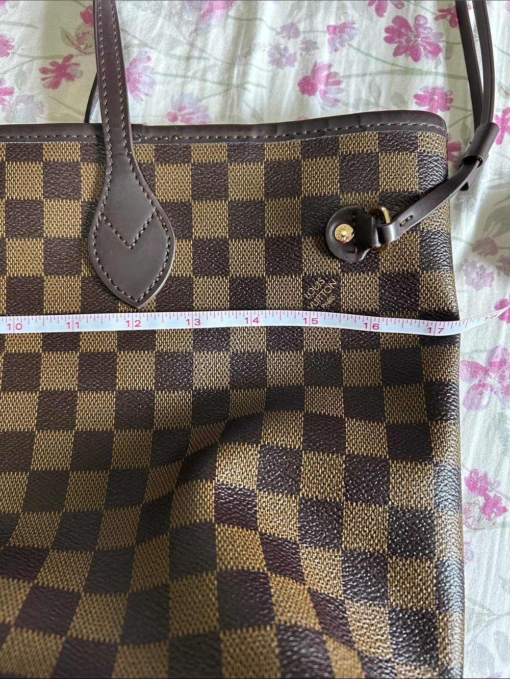 Louis Vuitton Brown Damier Ebene Check Canvas Tote - Picture 14 of 15